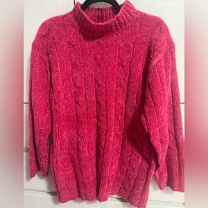 Gallagher Super soft Vintage acrylic hot pink fuchsia long comfy warm sweater